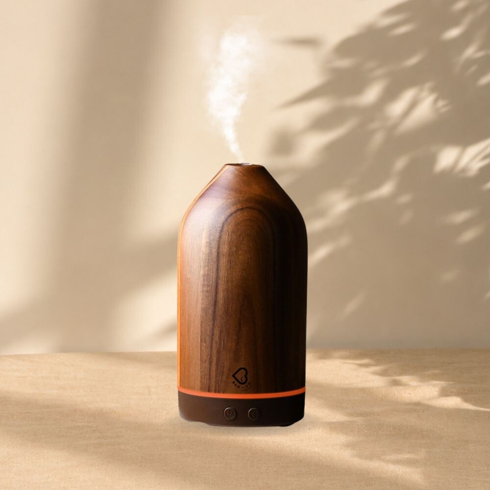 BAM & CO Emerald Premium Mahagony Handcrafted Wood Therapeutic Aromatherapy Diffuser 100ml